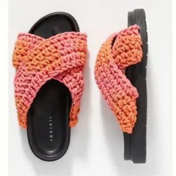 INUIKII Crochet Criss Cross Slide Sandals NWT - Size 8 - Picture 5 of 7